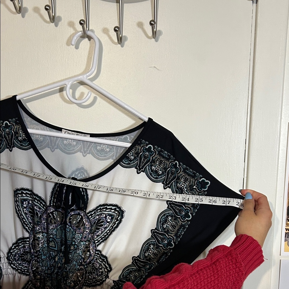 Claudia Richard Black and White Patterned Blouse - Picture 6 of 6